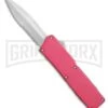 Lightning Pink D/A OTF Automatic Knife - Dagger Satin Serr