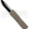 Lightning Tan D/A OTF Automatic Knife - Two-Tone Plain -Best Knife Shop Lightning Tan DA OTF Auto TT Plain GX 30810 jr large