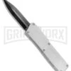 Lightning White D/A OTF Automatic Knife - Dagger Black Plain 2 Lightning White D/A OTF Automatic Knife - Dagger Black Plain -Best Knife Shop Lightning White DA OTF Dagger Black Plain BP 22657 jr large