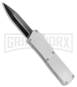 Lightning White D/A OTF Automatic Knife - Dagger Black Plain