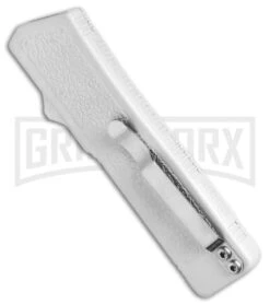 Lightning White D/A OTF Automatic Knife - Dagger Black Plain -Best Knife Shop Lightning White DA OTF Dagger Black Plain BP 22657 jr side large