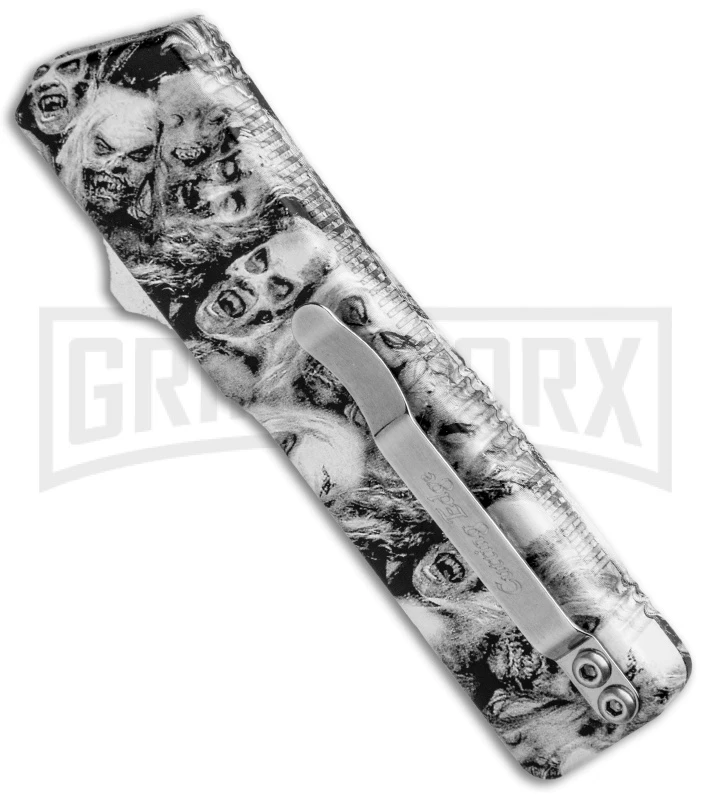 Lightning White Zombie D/A OTF Automatic Knife - Tanto Satin Serrated 5 Lightning White Zombie D/A OTF Automatic Knife - Tanto Satin Serrated - Image 3