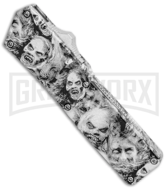 Lightning White Zombie D/A OTF Automatic Knife - Tanto Satin Serrated 4 Lightning White Zombie D/A OTF Automatic Knife - Tanto Satin Serrated - Image 2