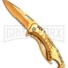 M-Tech Ballistic Gold Spring Assisted Knife - Gold Serr -Best Knife Shop M Tech Ballistic SA Gold Gold BP 23366 jr large