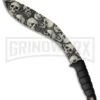 M-Tech Boomerang Kukri Black Fixed Blade Knife - Gray Plain -Best Knife Shop M Tech Boomerang Kukri Black Gray MT 537GY BP 23340 jr large