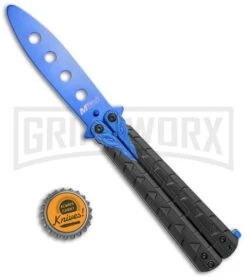 M-Tech Snake Eye Balisong Butterfly Trainer - Black / Blue -Best Knife Shop M Tech Snake Eye Balisong Butterfly Trainer Black Blue BUTT PK 1157BL GX 36724 jr bottlecap large