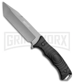 M-Tech Steel Horse Black Tanto Fixed Blade Knife - Gray Plain