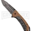 M-Tech USMC Iron Clad Brown/Gray Spring Assisted Knife - Black Stonewash Serr