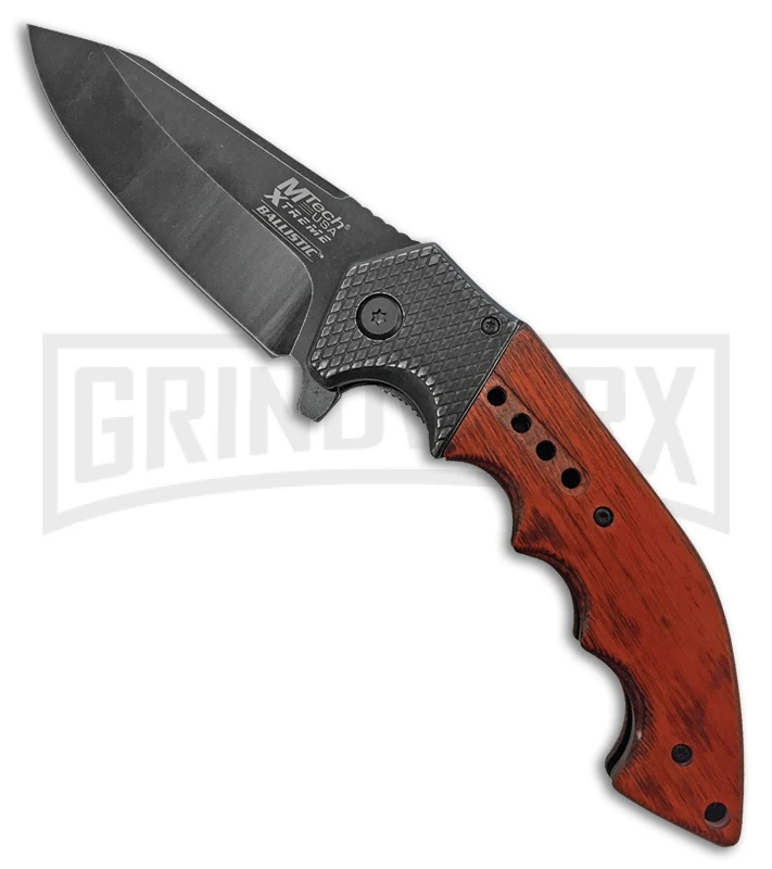M-Tech Xtreme Ballistic Peacemaker Brown Spring Assisted Knife - Black SW Plain 3 M-Tech Xtreme Ballistic Peacemaker Brown Spring Assisted Knife - Black SW Plain