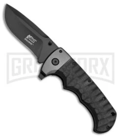 M-Tech Xtreme Ballistic Sentinel Black Spring Assisted Knife - Black Plain