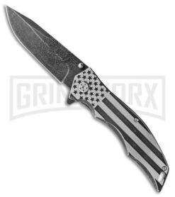 M-Tech Xtreme Ballisitc USA Proud Flag Spring Assisted Knife - Black SW 4TH18