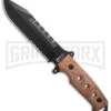 M-Tech Xtreme Stingray Wood Fixed Blade Knife - Black Serr -Best Knife Shop M Tech Xtreme Stingray wood black serr BHQ 58228 er large