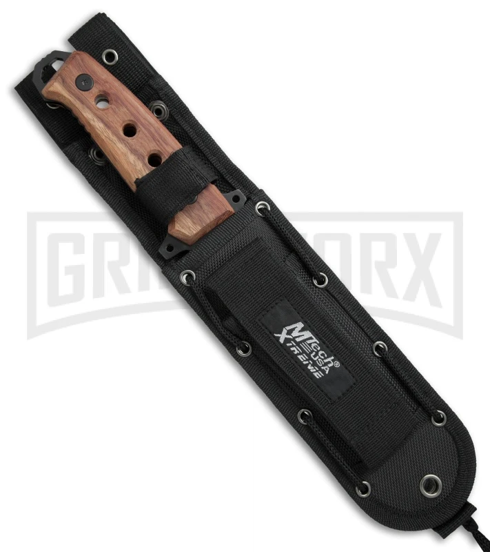 M-Tech Xtreme Stingray Wood Fixed Blade Knife - Black Serr 5 M-Tech Xtreme Stingray Wood Fixed Blade Knife - Black Serr - Image 3