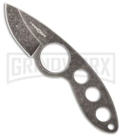 MARSER Jager Jag-6 Fixed Blade Neck Knife - Black Stonewash Plain