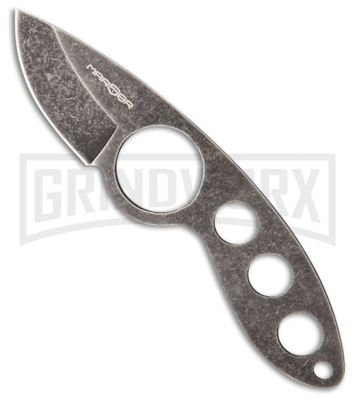 MARSER Jager Jag-6 Fixed Blade Neck Knife - Black Stonewash Plain 3 MARSER Jager Jag-6 Fixed Blade Neck Knife - Black Stonewash Plain