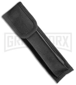 Mago 11" Bayonet Italian Stiletto OTF Knife Red W/Polished Bolster - Satin Plain -Best Knife Shop Mago 11in Red Bayo Italian Stiletto OTF Auto Satin Silver Boster GX 36174 jr sheath large