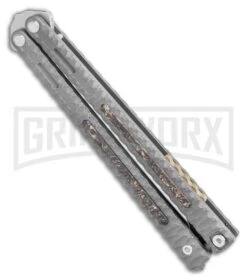 Maxace Knives Balisong Obsidian Black SW Titanium - Satin Plain 8 Maxace Knives Balisong Obsidian Black SW Titanium - Satin Plain -Best Knife Shop Maxace Knives Balisong Obsidian Black Titanium Handles CF Inlay 4 Satin BHQ 120301 LS Spine large