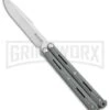 Maxace Knives Balisong Serpent Striker II Gray G-10 - Satin Drop Point Plain -Best Knife Shop Maxace Knives Balisong Serpent Striker II Grey G 10 Satin DP BHQ 120305 jr large