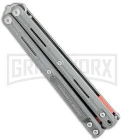 Maxace Knives Balisong Serpent Striker II Gray G-10 - Satin Drop Point Plain -Best Knife Shop Maxace Knives Balisong Serpent Striker II Grey G 10 Satin DP BHQ 120305 jr side large