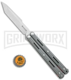 Maxace Knives Balisong Serpent Striker II Gray G-10 - Satin Tanto Plain -Best Knife Shop Maxace Knives Balisong Serpent Striker II Grey G 10 Tanto Satin BHQ 120306 jr bottlecap large