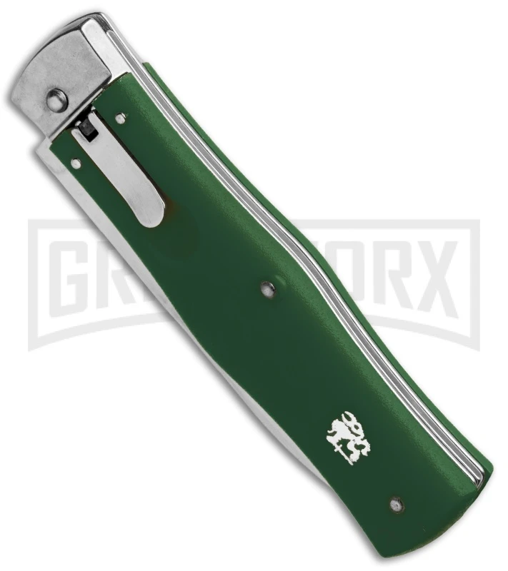 Mikov 241 Predator ABS Green Automatic Lever Lock Knife - Bayo Polish Plain 4 Mikov 241 Predator ABS Green Automatic Lever Lock Knife - Bayo Polish Plain - Image 2