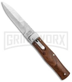 Mikov 241 Predator Cocobolo Automatic Lever Lock Knife - Bayo Damascus