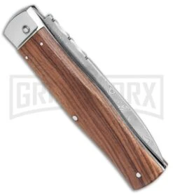 Mikov 241 Predator Cocobolo Automatic Lever Lock Knife - Bayo Damascus -Best Knife Shop Mikov 241 Predator LL Bayo Auto Cocovolo Damascus BHQ 104155 jr side large
