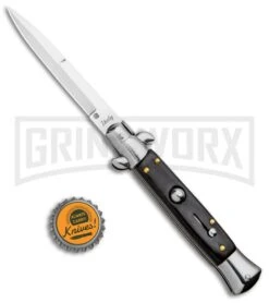 Milano 9" Italian Stiletto Brown Acrylic Automatic Knife - Bayonet Satin 11 Milano 9" Italian Stiletto Brown Acrylic Automatic Knife - Bayonet Satin -Best Knife Shop Milano 9in Italian Stiletto Brown Acrylic Auto Bayo Satin GSE019MBRN GX 33526 jr bottlecap large