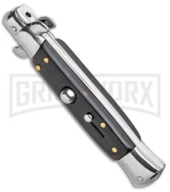 Milano 9" Italian Stiletto Brown Acrylic Automatic Knife - Bayonet Satin 8 Milano 9" Italian Stiletto Brown Acrylic Automatic Knife - Bayonet Satin -Best Knife Shop Milano 9in Italian Stiletto Brown Acrylic Auto Bayo Satin GSE019MBRN GX 33526 jr spine large