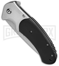 M-Tech USA Black Spring Assisted Flipper Knife - Satin Plain -Best Knife Shop Mtech Usa Spring Assisted Knife BHQ 102658 td spine large