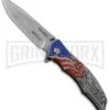 Mtech Constitution USA Gray Flag Spring Assisted Knife - Stonewash Plain -Best Knife Shop Mtech constitution usa gray flag sa sw BHQ 88989 jr large