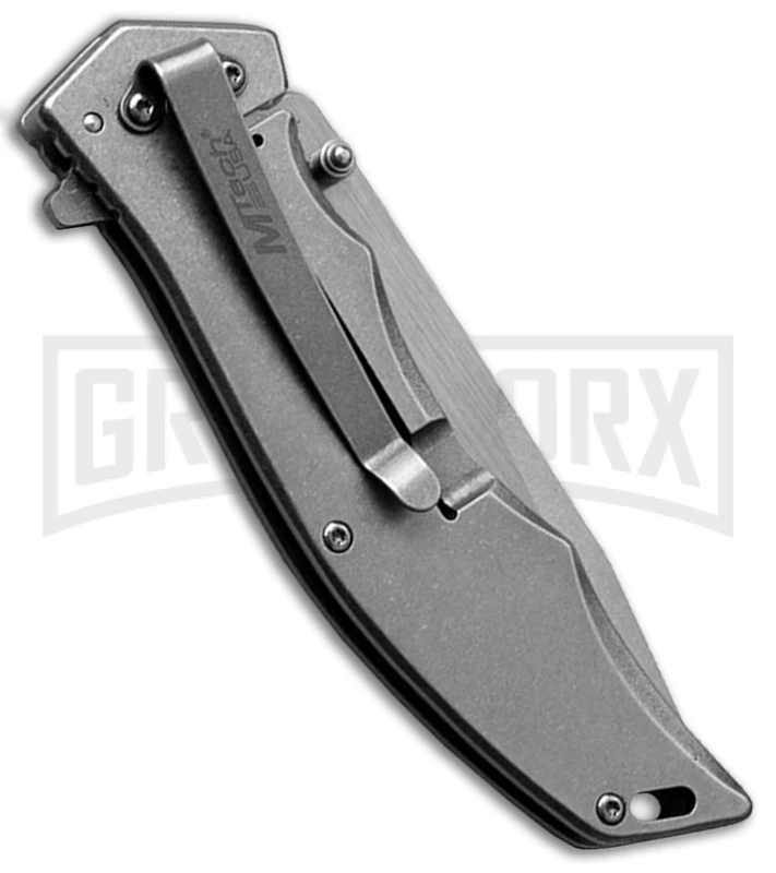 Mtech Constitution USA Gray Flag Spring Assisted Knife - Stonewash Plain 4 Mtech Constitution USA Gray Flag Spring Assisted Knife - Stonewash Plain - Image 2
