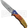 M-Tech Constitution USA Yellow Flag Spring Assisted Knife - Stonewash Plain -Best Knife Shop Mtech constitution usa yellow flag sa sw BHQ 88988 jr large