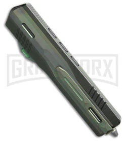 No Limit Night Stalker II Green D/E OTF Automatic Knife - Satin Plain M390 -Best Knife Shop No Limit Night Stalker II Green DE OTF AK Satin Plain M390 GX 41819 td side large