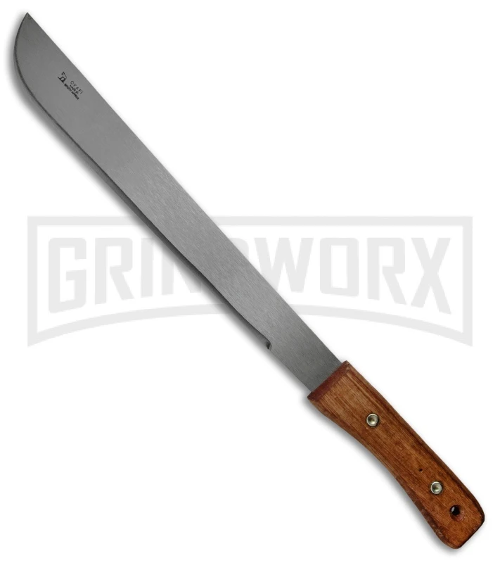 Okapi Slim Profile African Bolo Wood Machete Fixed Blade - Satin Plain 3 Okapi Slim Profile African Bolo Wood Machete Fixed Blade - Satin Plain