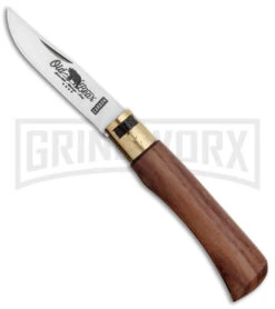 Antonini Old Bear Classical Carbon Small American Walnut Knife - Satin Plain