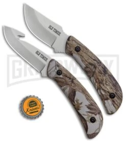 Schrade Old Timer Snowblind Camo 2-Piece Fixed Blade Hunting Knife Set -Best Knife Shop Old Timer Snowblind Camo 2 Piece Set 1085928 BHQ 87011 jr bottlecap large