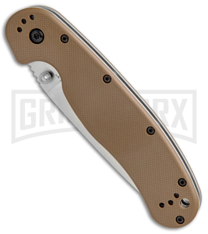 Ontario RAT Model 1 Coyote Brown Folding Knife - D2 Satin Plain 4 Ontario RAT Model 1 Coyote Brown Folding Knife - D2 Satin Plain - Image 2