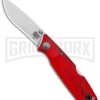 Ontario Wraith Ice Series Fire Red GFN Lockback Folding Knife - Satin Plain -Best Knife Shop Ontario Wraith Red Satin BHQ 125563 jr large