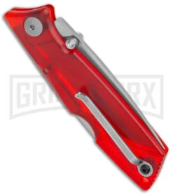 Ontario Wraith Ice Series Fire Red GFN Lockback Folding Knife - Satin Plain -Best Knife Shop Ontario Wraith Red Satin BHQ 125563 jr side large