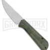 Petrified Fish Viking Green Micarta Liner Lock Knife - Satin Plain -Best Knife Shop Petrified Fish Viking Liner Lock Knife Green Micarta Satin PFP07GRMS BHQ 182274 kc large