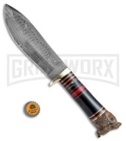 Precursor S6 Stag Fixed Blade Knife - Damascus Plain 9 Precursor S6 Stag Fixed Blade Knife - Damascus Plain -Best Knife Shop Precursor S6 Stag Damascus Plain BP 18026 jr bottlecap large