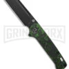 QSP Penguin Black/Green Fat Carbon Slip Joint Knife - Black Stonewash Plain -Best Knife Shop QSP Penguin Slip Joint Knife BHQ 188499 td large