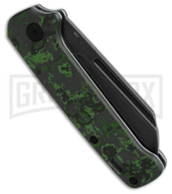 QSP Penguin Black/Green Fat Carbon Slip Joint Knife - Black Stonewash Plain -Best Knife Shop QSP Penguin Slip Joint Knife BHQ 188499 td side large