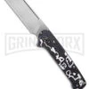 QSP Penguin Black/White Fat Carbon Slip Joint Knife - Stonewash Plain -Best Knife Shop QSP Penguin Slip Joint Knife BHQ 188503 td large