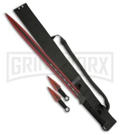 Rite Edge 28" Dark Ninja Sword Set - Red