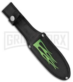 Rite Edge Dead Walker Green Fixed Blade Knife - Black Stonewash Serr -Best Knife Shop Rite Edge Dead Walker Green Black SW BP 20404 jr sheath large