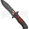Rite Edge Dead Walker Red Fixed Blade Knife - Black Stonewash Serr -Best Knife Shop Rite Edge Dead Walker Red Black SW BP 20405 jr large