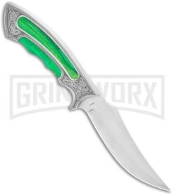 Rite Edge Gentleman Hunter Bowie Green Fixed Blade Knife - Satin Plain -Best Knife Shop Rite Edge Gentleman Hunter Bowie Green Fixed Blade Satin GX 25976 jr spine large
