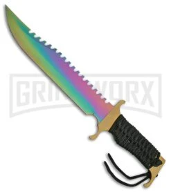 Rite Edge Golden Ridge Black Fixed Blade Knife - Spectrum Plain